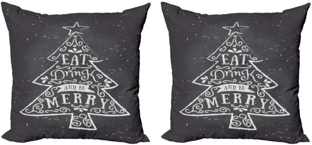 ABAKUHAUS ISS – Set van 2 kussenhoezen 40x40 cm – Grijs/Kokosnoot, dubbelzijdig bedrukt Grijs en Kokosnoot