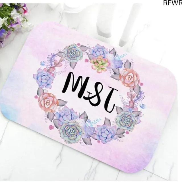 RFWR Chique Hydrocultuur Succulente Deurmat Gepersonaliseerd met Naam voor Bruiloft en Thuisdecoratie 60x90cm veelkleurig