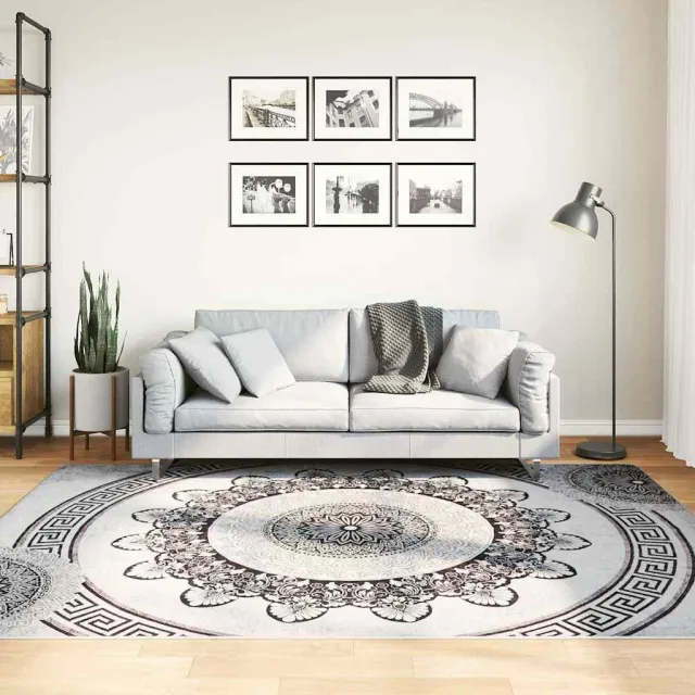 vidaXL Vloerkleed wasbaar 160x230 cm zwart en grijs, foto 2