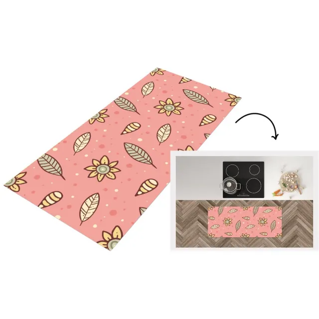 KitchenYeah Keukenloper - Loper keuken - Patronen - Bloemen - Bladeren - Keukenloper vinyl multicolor