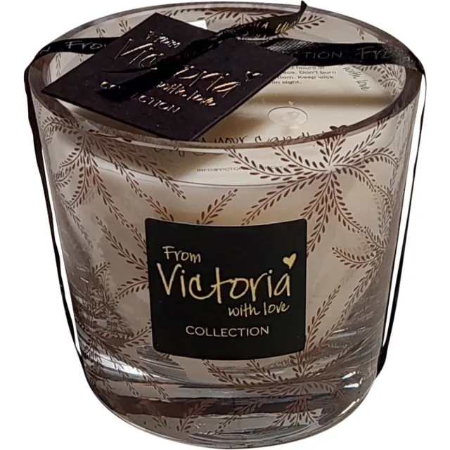 VICTORIA WITH LOVE BY PHILLINE.BE Victoria with Love kaars - Ferns Beige - Smal - Geurkaars