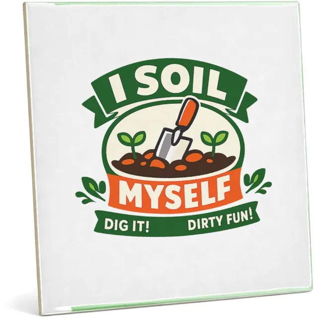 Mr Cadeautjes Tegel 20 x 20 cm - design Een grappige cadeauprint rond een tuinier met een speelse wo | cadeau wit