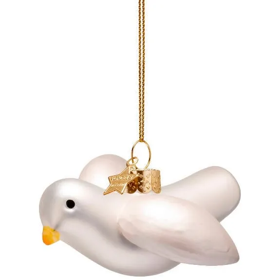 Vondels kerstornament glas Nijntje vredesduif Wit