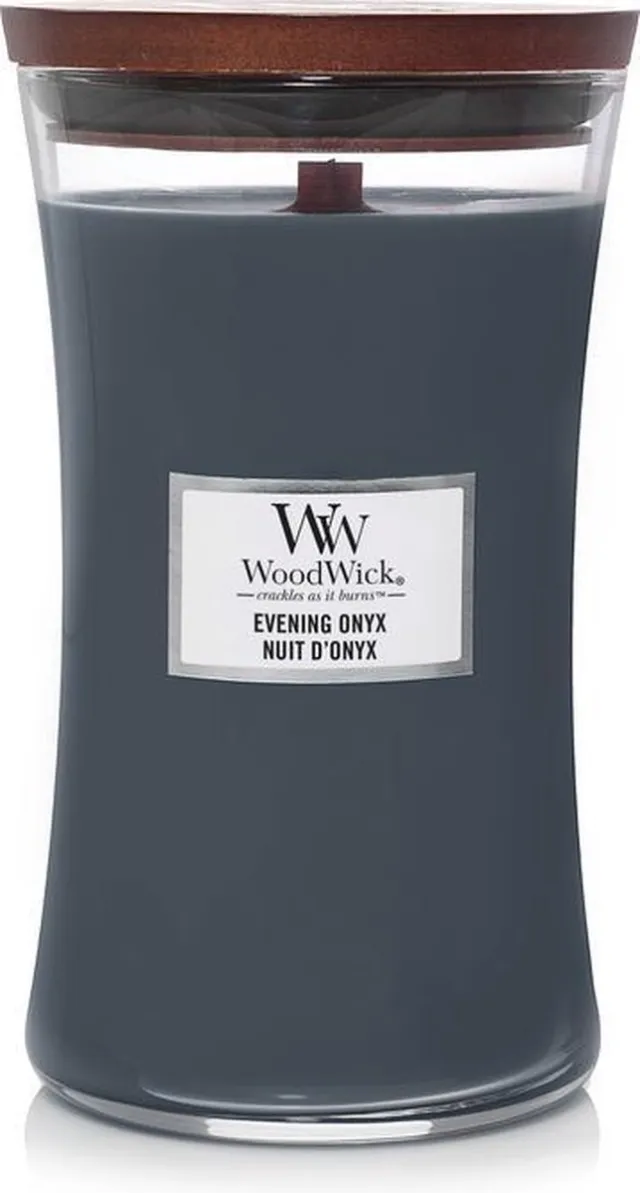 WoodWick Hourglass Large Geurkaars - Evening Onyx - 130 branduren Blauw