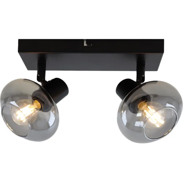 Olucia SKIP - Plafondlamp - Zwart - 2L - Geschikt voor Woonkamer/Slaapkamer/Kantoor/Horeca/Hal - Vorm: Rechthoek