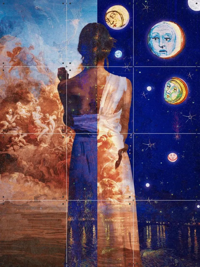 IXXI Renaissance, Vineet Suresh - 60 x 80 cm - Grote wanddecoratie en posters - Geometrische Kunst, Surrealisme, Gemengde Technieken, Modern, Digitale Bruin / Blauw / Oranje