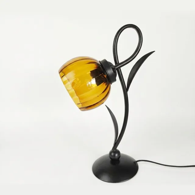 Coloured by Art Lovely Tafellamp Calabash Amber Moonlight - Art Deco Trade Messing