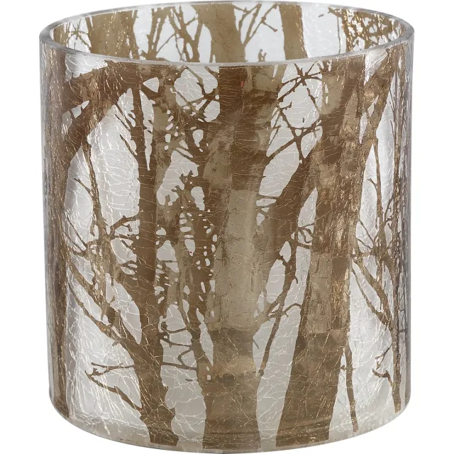 PTMD COLLECTION PTMD Finch windlicht kerst - Xmas Finch white gold glass tealight twigs wit