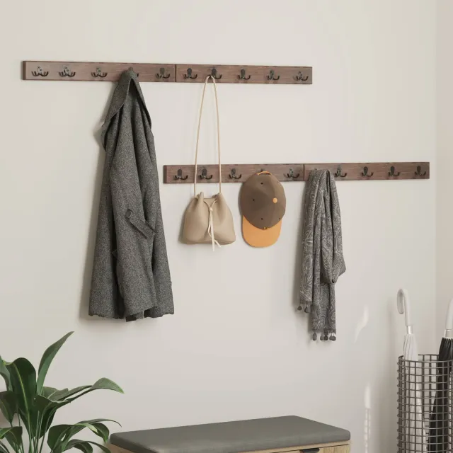 vidaXL Hanger Bruin 60 x 7 x 8 cm Massief Gerecycled Hout