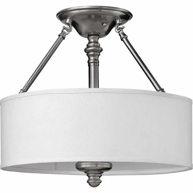 Hinkley LED Plafondlamp Sussex | 3X E27 Max 60W | Dimbaar | Brushed Nickel Geen