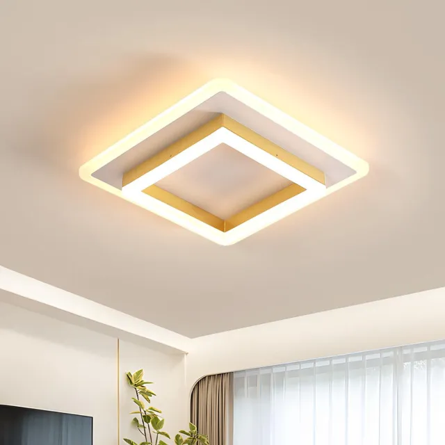 Riserva Modern - Plafondlamp - Wit+Goud - 2-lichts - Acryl+IJzer - Studiekamer, Slaapkamer, Keuken, Woonkamer, Eetkamer