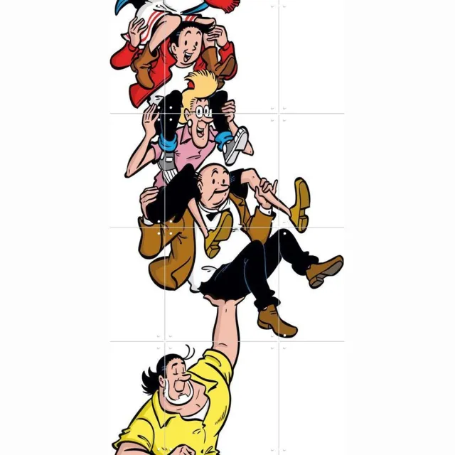 IXXI Suske en Wiske: de Vriendentoren, Suske en Wiske & Standaard Uitgeverij - 60 x 80 cm - Grote wanddecoratie en posters - Cartoonesk, Illustraties Geel