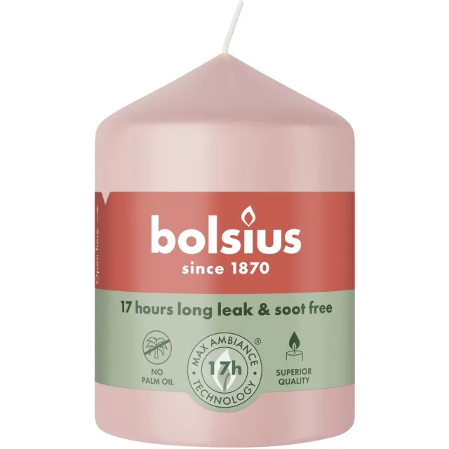 Bolsius Stompkaars 80/58 Misty Pink (1 stuk) Roze