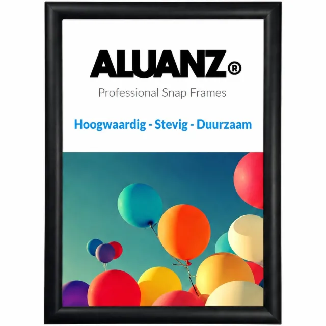 Aluanz Kliklijst Zwart B1 (70x100cm) Aluminium - Wissellijst- Posterlijst - Fotolijst - Inclusief Beschermfolie
