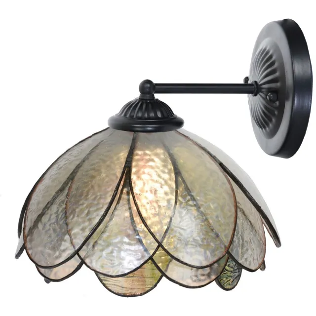 Coloured by Art Tiffany wandlamp zwart met Sparkling Pioenroos - Art Deco Trade Transparant