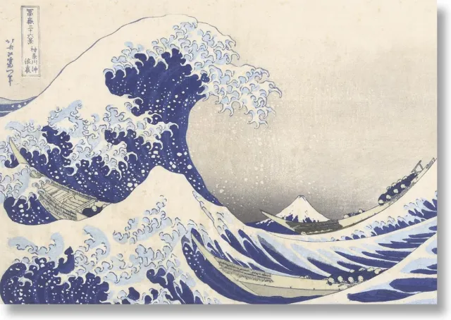 Lanzfeld (museumwebshop.com) Poster, 50x70, Hokusai, De grote golf blauw