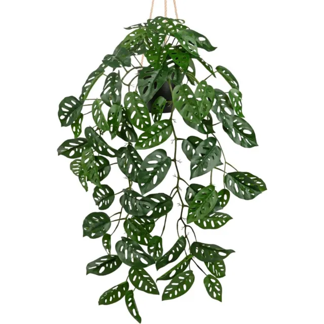 BOG Kunstplant In Pot - Nep Hangplant Met Monstera Bladeren - Decoratieve Planten Voor Tafel Badkamer Woonkamer - 20cm GROENTE