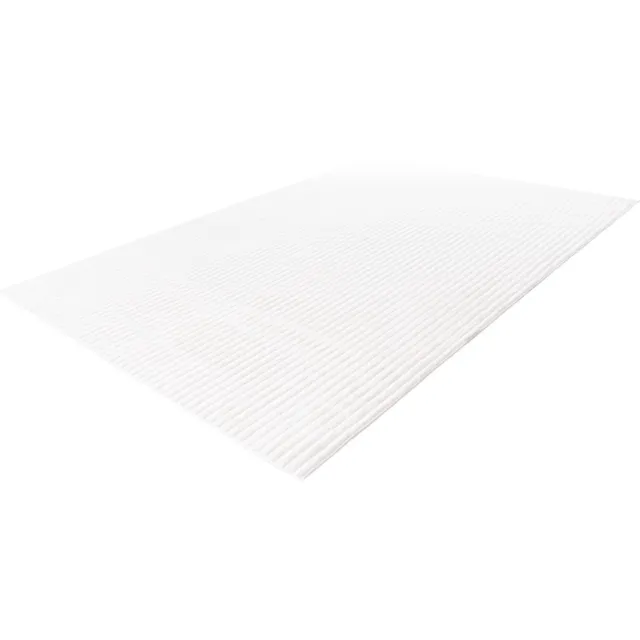 Lalee Plush - Japandi Vloerkleed - Superzacht - gestreept Karpet - Tapijt hoog laag polig effen Fluffy 200x290 cm ivoor gebroken wit