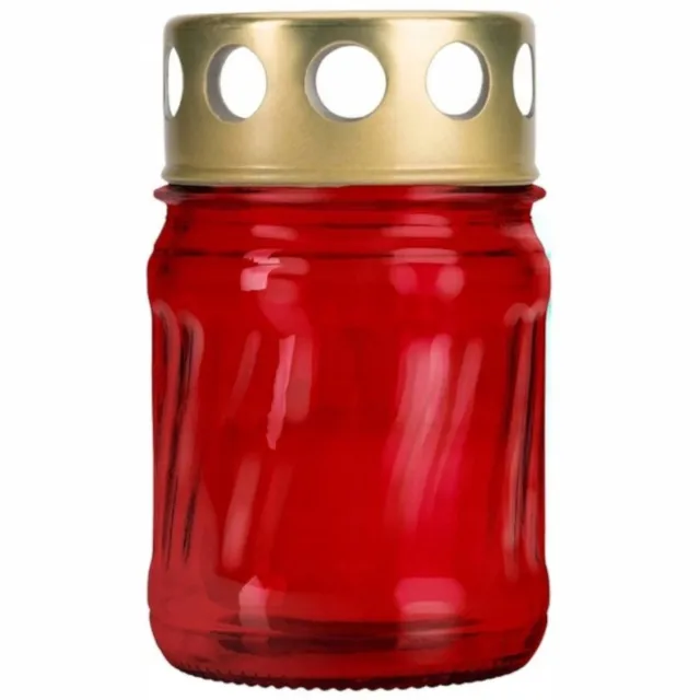 Bispol Kleine Rode Glazen Graflicht 10cm, Brandduur 10 Uur Rood
