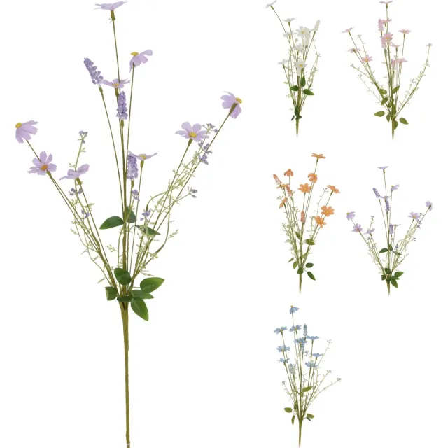 H&S Collection Botanical Decoration-zomerbloem-69 cm-5 kleuren-kunstbloemen-fleurig zomerboeket