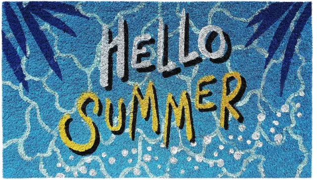 Ibenzoa Fraaie Kokos Deurmat 40 x 70 cm met Antislip PVC Onderzijde - Zomer Welkomstontwerp Hello Summer Meer