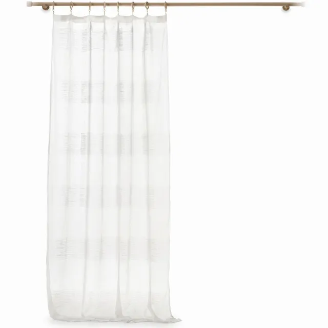 Douceur d intérieur Douceur d'intérieur - Gordijn met houten ringen DALTON BLANC, 140 x 240 cm Wit