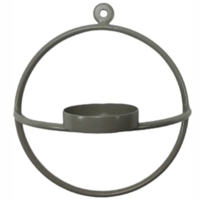Siemense Grey Ronde Wandkandelaar – Siemense Grey – Wandtheelichthouder – Metaal – 15×17×9 cm Zie foto