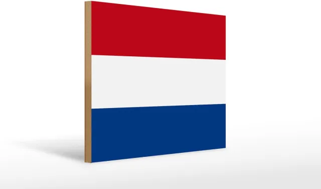 Femer Holzschild Flagge Niederlande 40x30cm Flag of Netherlands Rood