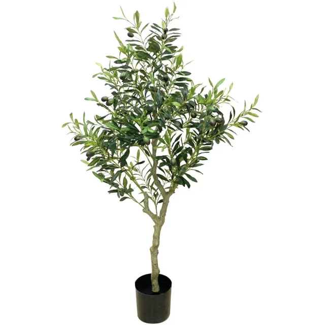 PrettyPlants Kunst Olijfboom 120cm | Olijf Kunstplant | Neppe Olijfboom | Kunstplant voor Binnen | Valse Olijfboom Groen