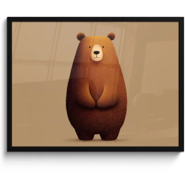 FrameYourWall Poster in lijst - Fotolijst 70x50 cm - Posters - Beer - Minimalistisch - Bruin - Posterlijst zwart - Decoratie - Wanddecoratie woonkamer - Muurdecoratie slaapkamer