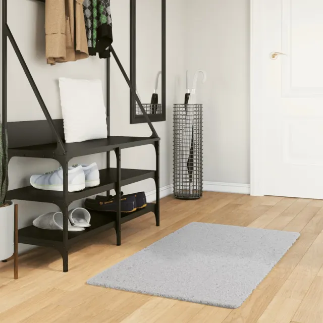 vidaXL Vloerkleed HUARTE laagpolig zacht wasbaar 60x110 cm grijs, foto 2