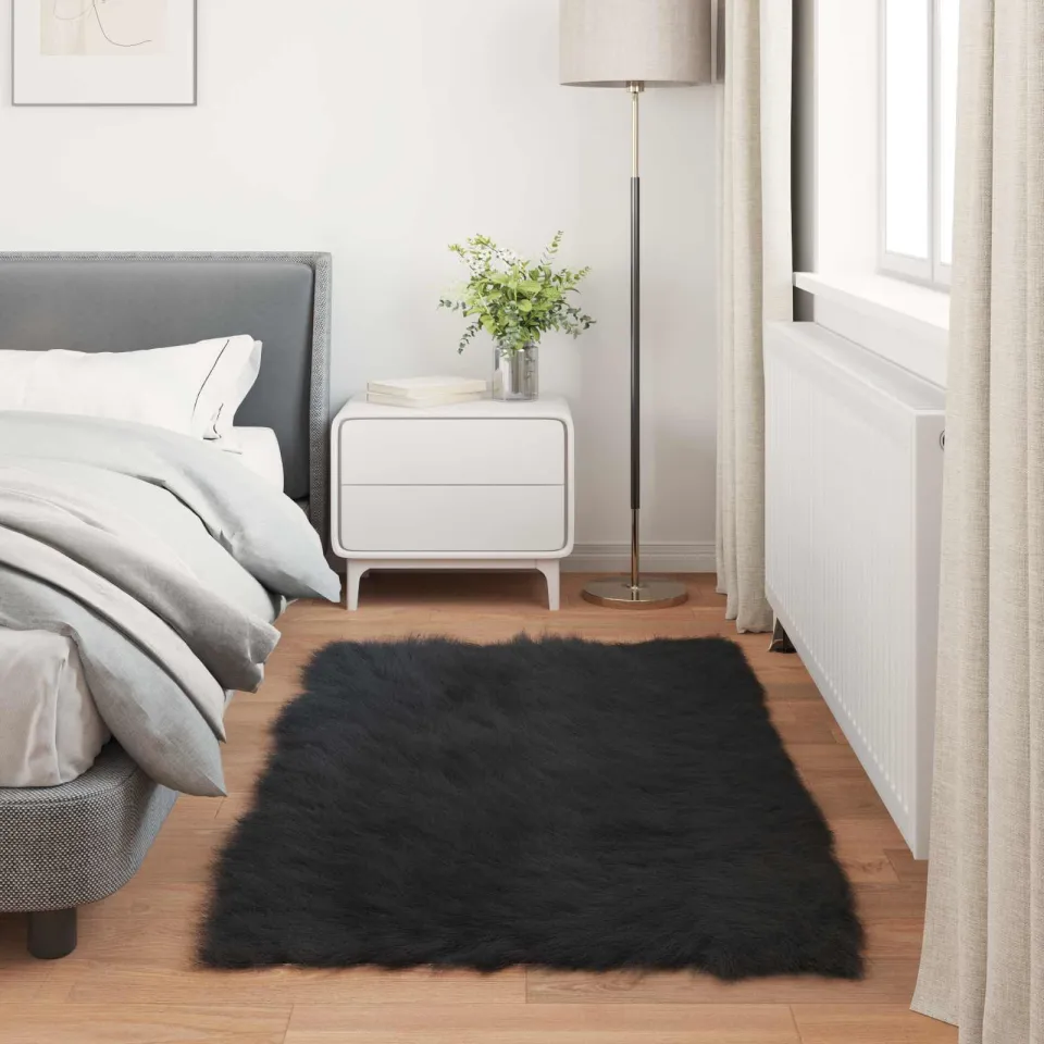 vidaXL Tapijt van imitatie TAFALLA Zwart 80 x 150 cm Polyester, foto 3