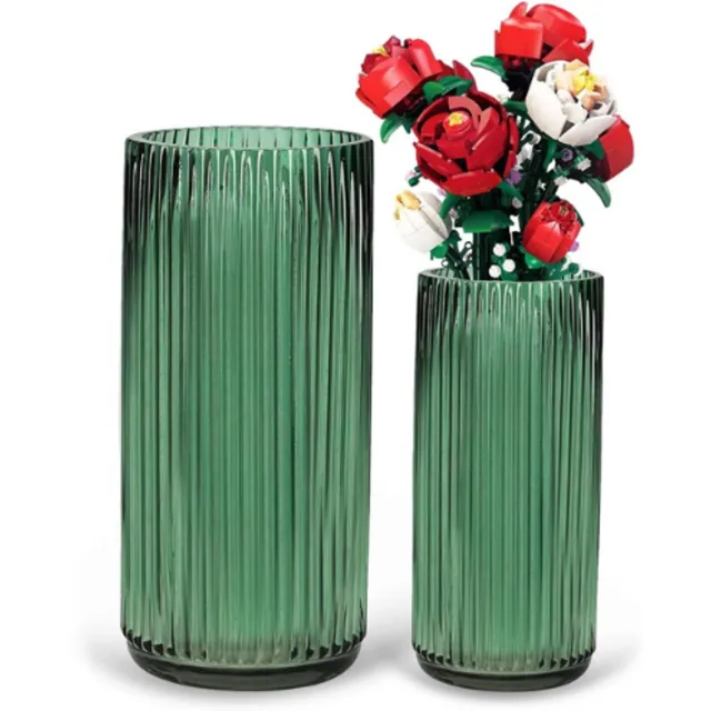 BOG Groene Cilindervaas – Modern Design Voor Bloemstukken – Glazen Vloervaas – Perfecte Verticale Decoratie – Hoge Kwaliteit Bloemenvaas – 25 cm