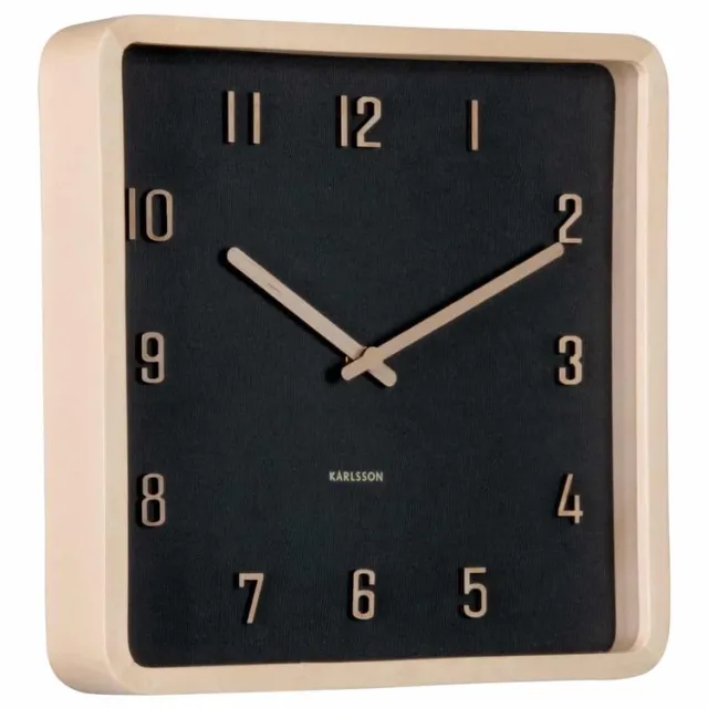 Karlsson Wandklok Nervadura - Lichtbruin - 5.3x26x26cm - Wandklok Modern Zwart