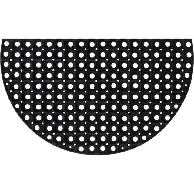 vidaXL Deurmat halfrond 45x75 cm rubber zwart