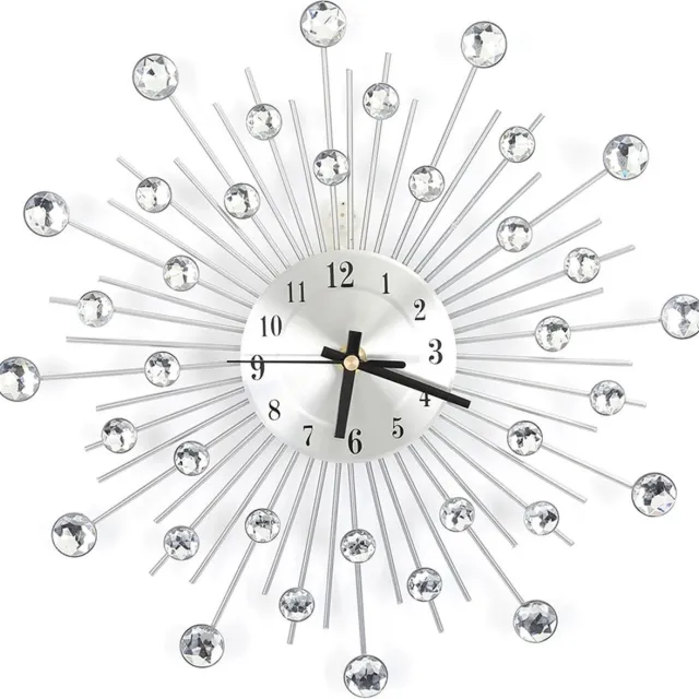 DHN Luxe Wandklok - Zilveren Wandklok - Muurdecoratie - Metalen Wandklok - Chique Muurklok - Zilver