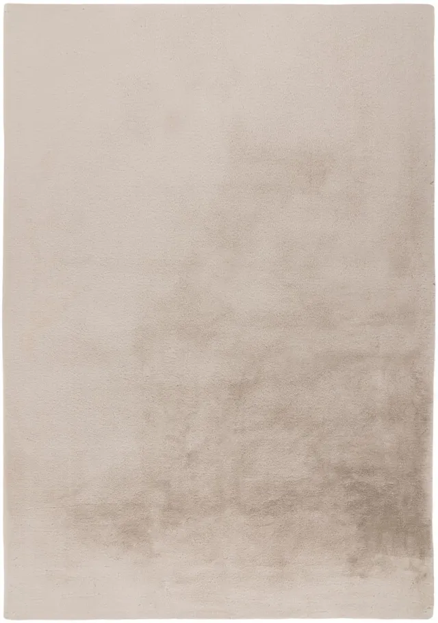 Padiro knus hoogpolig shaggy vloerkleed 80 x 150 cm - lichtbeige - modern effen ontwerp - voor vloerverwarming - van polyester