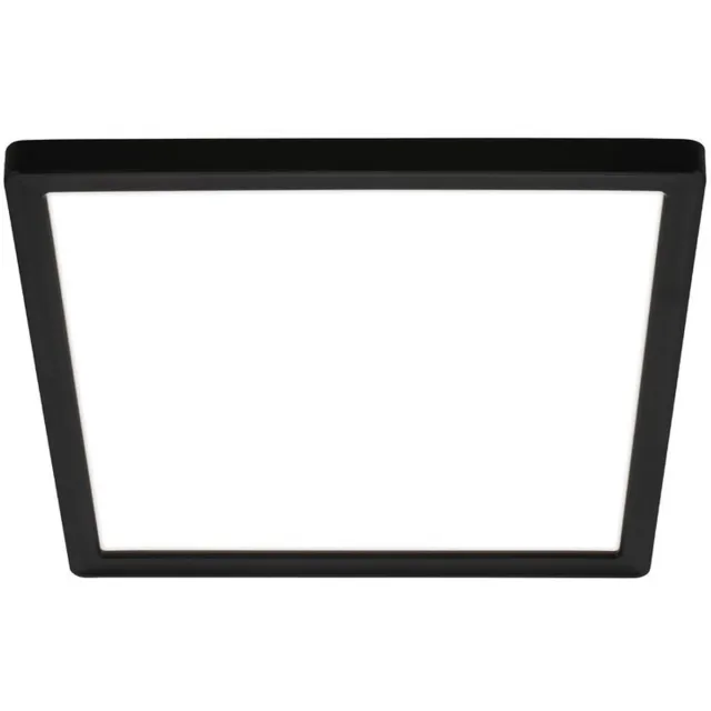 B.K.Licht BRILONER Tava - LED Plafondlamp - plafonniere met achtergrondverlichting - neutral wit licht - 16W - 24cm - zwart zwart (hoekig)