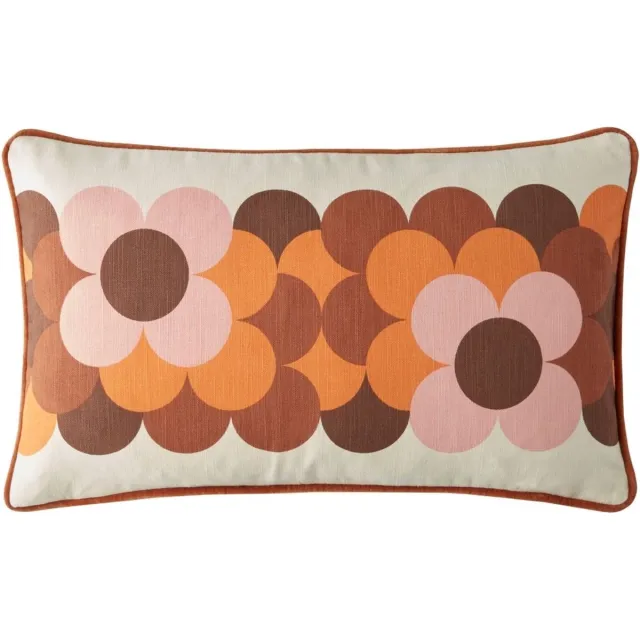 Orla Kiely Retro Flower Stripe Canyon sierkussen - 30x50 cm Oranje