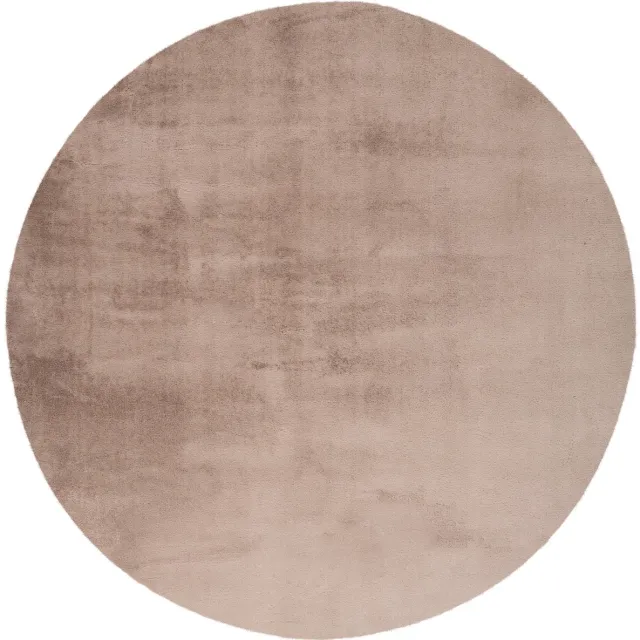 Padiro rond laagpolig vloerkleed met zachte uitstraling Ø 120 cm - lichtbeige - modern effen ontwerp - met een zachte uitstraling - voor vloerverwarming - van polyester en katoen