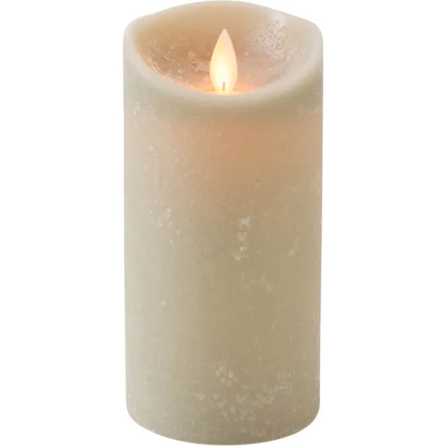 Anna's Collection Led kaars/stompkaars - grijs - H15 x D7,5 cm - wax - bewegende vlam Taupe