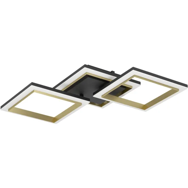 EGLO Calliera Plafondlamp - LED - 59.5 cm - Zwart|Goud|Wit - Dimbaar Zwart;Geelkoper
