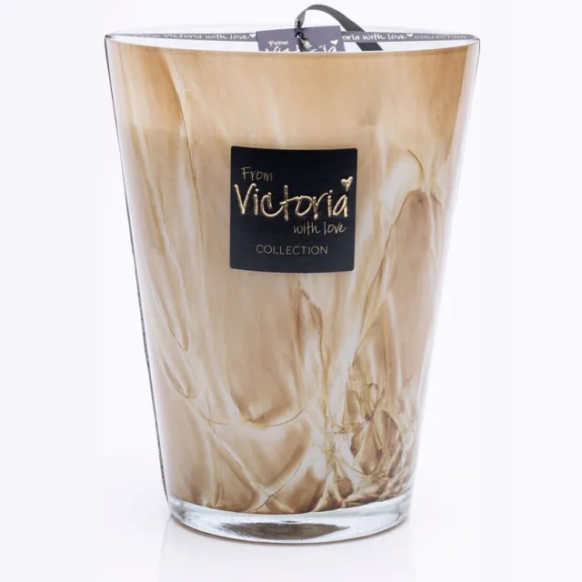 VICTORIA WITH LOVE Kaars - Geurkaars - Marble Brown - Large - Glas - Indoor Multi