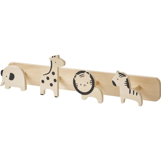 vertbaudet Kapstok met haken met jungledieren hout
