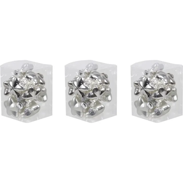Othmar Decorations 36x Sterretjes kersthangers/kerstballen zilver van glas - 4 cm - mat/glans - Kerstboomversiering