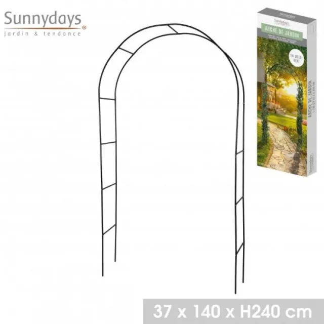 Sunnydays Rozenboog / tuin boog - groen - metaal - 140 x 240 cm - klimplanten - buiten - rozen boog - tuindecoratie Donkergroen