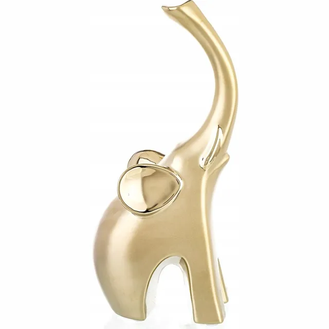 Art-Pol Gouden Keramiek Olifant Figuur 26cm - Symbool van Geluk