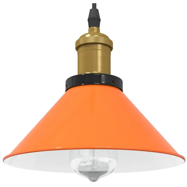 vidaXL Hanglamp in hoogte verstelbaar E27 Ø22cm metaal glanzend oranje