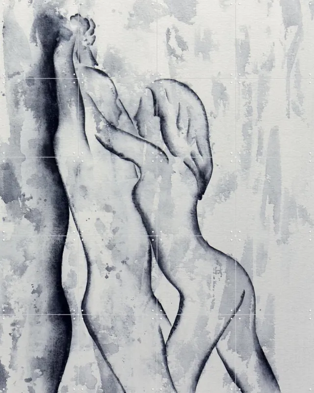 IXXI Right here Right now, Natalie Bruns - 80 x 100 cm - Grote wanddecoratie en posters - Minimalisme Zwart en wit