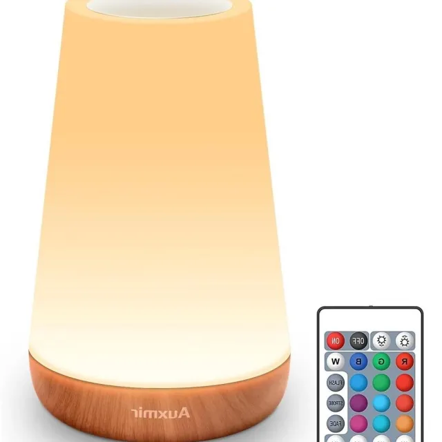 RFWR Dimbare Nachtlamp met Afstandsbediening - 13 Kleuren en 5 Helderheidsniveaus voor Slaapkamer en Camping 13 Kleuren lichtbruin